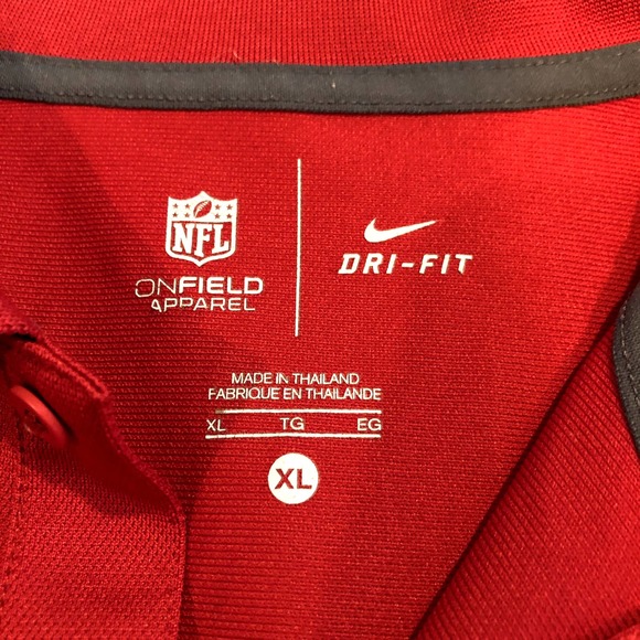 new nfl onfield nike dri-fit red atlanta falcons polo size extra large XL - Picture 3 of 3